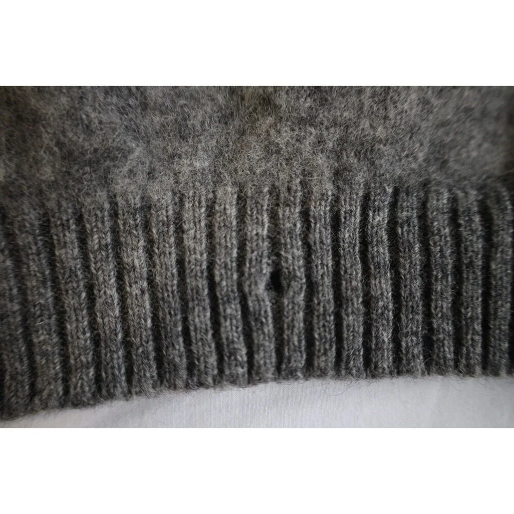 J.Crew Mens XL 100% Wool Gray Crewneck Sweater Heavy Knit Pullover